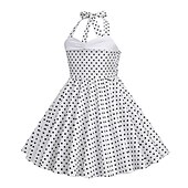 preiswerte Kleider-50er Jahre A-Linienkleid Retro Vintage 1950er Swingkleid Schlagkleid Mädchen Kinderkostüm Vintage Cosplay Freizeitkleid