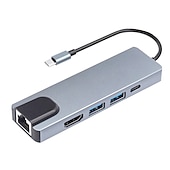 Недорогие USB-концентраторы-док-станция usb type c usb c hub 3.0 адаптер 8 в 1 hdmi устройство чтения карт памяти sd/tf для macbook air ipad периферийные устройства для портативных компьютеров