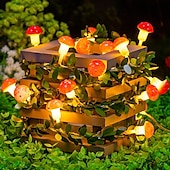 cheap Battery String Lights-Mushroom Rattan Fairy String lights Battery Powered Garland Lights 3M-20LEDs Holiday Wedding Party Garden Indoor Outdoor Decoration