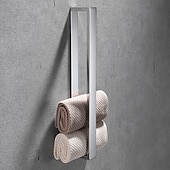 cheap Towel Bars-Towel Rail, Strong Self Adhesive Black Towel Holder Stainless Steel Wall Mounted