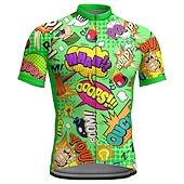 cheap Men's Jerseys-Men's Cycling Jersey Graphic Letter &amp; Number Funny Short Sleeve Bike Jersey Top with 3 Rear Pockets Mountain Bike MTB Road Bike Cycling Quick Dry Reflective Strips Back Pocket Moisture Wicking Sports