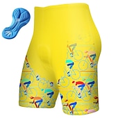 billiga Shorts, tights och byxor för män-Herr Cykelshorts Cykel Vadderade shorts Underdelar Bergscykling Vägcykling sporter Grafisk 3D Tablett Andningsfunktion Snabb tork Fuktabsorberande Svart Gul Polyester Elastan Kläder Cykelkläder
