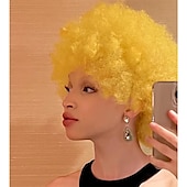 economico Parrucche storiche-parrucca anni &#039;70 parrucche afro per donne nere parrucche afro soffici rimbalzanti e morbide parrucche piene dall&#039;aspetto naturale per feste quotidiane costume cosplay parrucche di carnevale