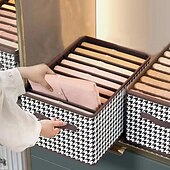رخيصةأون منظمي أدراج الملابس-صندوق تخزين الملابس houndstooth ، تخزين السراويل ، تخزين خزانة الملابس المنزلية ، صندوق تخزين الجوارب درج المقصورة