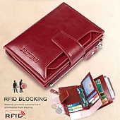 levne pouzdra a pouzdra na karty-RFID pánská kožená peněženka vintage luxusní krátká štíhlá pánská peněženka s klipem na peníze kreditní karty