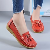 billige Flate sko til kvinner-Dame Flate sko Slip-Ons Store størrelser Klassiske Loafers Myke sko Arbeid Daglig Vandring Helfarge Sommer Flat hæl Kvadratisk Tå Fritid minimalisme Fuskelær PU Tøfler Lyseblå Vin Svart