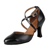 abordables Chaussures de bal, de danse moderne-Femme Salon Chaussures Modernes Chaussures de personnage Utilisation Entraînement Soirée Talon Gland Talon épais Sangle croisée Lumineux Noir Noir