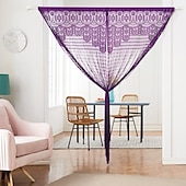 halpa Macrame &amp; merkkijonoverhot-string verho oviaukko verho helmillä tupsut curatin, boho makrame liukuovi verho hääkuvioinen koristelu, tilanjakaja pergolan ulkoterassille