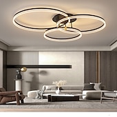 ieftine Lumini Reglabile-plafoniera led 30+40+50cm 3 lumini inel design cerc reglabil aluminiu finisaje vopsite luxos stil modern sufragerie dormitor lampi suspendate 110-240v doar reglabil cu telecomanda