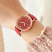abordables Relojes de Cuarzo-Reloj de cuarzo de lujo para mujer, reloj de pulsera de cuarzo a la moda para mujer, pulsera de color de moda diversa y concisa de gama alta para reloj informal a juego para mujer