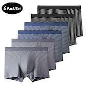 economico Boxer da uomo-Per uomo Confezione da 6 Slip boxer Biancheria intima Slip Boxer Cotone Traspirante A strisce Multicolore