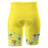 billiga Shorts, tights och byxor för män-Herr Cykelshorts Cykel Vadderade shorts Underdelar Bergscykling Vägcykling sporter Grafisk 3D Tablett Andningsfunktion Snabb tork Fuktabsorberande Svart Gul Polyester Elastan Kläder Cykelkläder