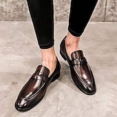 levne Poloformální-pánské hnědé penny mokasíny z umělé kůže – klasické slip-on společenské boty pro podnikání, kancelář a formální příležitosti