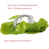 economico Striscie luci a batteria-Fogliame Di Ginkgo Artificiale Luci A Filo In Rattan Piante In Filo Di Rame Luci A Vite Bianco Caldo Per Decorare Le Pareti Del Giardino