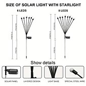 economico Illuminazione vialetto-luce solare da giardino luci lucciola impermeabili luci ondeggianti starburst esterne 2 modalità 6/8/10 teste per la decorazione del percorso del patio del cortile