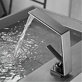 economico Classici-Rubinetto miscelatore lavabo a cascata, rubinetti lavabo lavabo monocomando lavabo monocomando con tubo caldo e freddo, monoblocco vaso acqua rubinetto in ottone montato a ponte