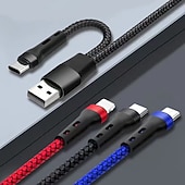 billige Mobiltelefonkabler-MOMAX Apple MFi-sertifisert Multiladekabel USB A til Type C / Micro / IP 3 A Hurtiglading Nylon flettet Holdbar 3 i 1 Til MacBook iPad Samsung Tilbehør til mobiltelefon
