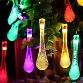 billiga Solsträngljus-led solsnöreljus 5m 20leds vattendroppe bubbelboll solljus utomhus vattentät landskap trädgårdsfestival dekoration lykta träd uteplatsljus