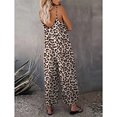 olcso alkalmi kombiné-női jumpsuit egyszínű v nyak ünnepnapi kirándulás széles lábszár laza spagetti pántos khaki 3xl nyári