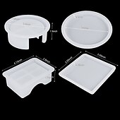 cheap Photobooth Props-Crystal Drop Adhesive Diy Epoxy Resin Square Coaster Box Circular Coaster Box Storage Box Silicone Mirror Mold