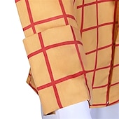 levne Pánské overshirts-Pánské Košile Pléd Párty Práce Žlutá Námořnická modř Oranžová Dlouhý rukáv Přehnutý Jaro &amp; podzim Oblečení Tisk