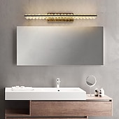 cheap Vanity Lights-LED Vanity Light Crystal Waterproof IP20 20W Mirror Light Modern White Minimalist Bathroom Light Fixture Aluminum Iron Bathroom Wall Sconce  Wall Mount Lighting Fixture