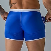 economico Costumi da Bagno per Uomini-Per uomo Costumi da bagno Pantaloncini da mare Boxer da mare Pantaloncini da bagno boxer Pantaloncini Tasche Liscio Comfort Traspirante Esterno Giornaliero Per uscire Sportivo Hawaiano Nero Rosso