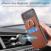 זול מארז סמסונג-נרתיק טלפון לסמסונג גלקסי Z Flip 6 Z Flip 5 Z Flip 4/3/2 כיסוי אחורי פליפ עם מחזיק כרטיסים מחזיק סטנד עור PC PU בצבע אחיד