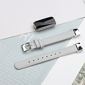 billige Fitbit klokkebånd-Reim til Smartklokke Kompatibel med Fitbit Luxe Ekte lær Smartklokke Stropp Justerbar Kvinner menn Sportsrem Erstatning Armbånd