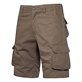 cheap Outdoor-Men's Cargo Shorts Shorts Bermuda shorts Pocket Plain Comfort Breathable Outdoor Daily Going out Casual Big and Tall Dark Brown Black