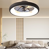 cheap Ceiling Fan Lights-Ceiling Fans with Lights Flush Mount Low Profile Indoor Ceiling Fan,21&quot; Dimmable Bladeless Ceiling Fans with Remote Control,Smart 3 Colors 6 Speeds Reversible