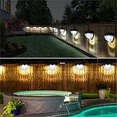 cheap Outdoor Wall Lights-Solar Fence Lights Outdoor Waterproof Garden Lights Solar Wall Lights for Fence Yard Villa Garden Garage Deck Stairs Landscape Decoration