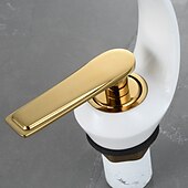 cheap Classical-Bathroom Sink Mixer Faucet, Single Handle One Hole Washroom Basin Taps Chrome Finish Bathroom Faucet with Hot and Cold Water Hose