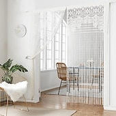 halpa Macrame &amp; merkkijonoverhot-string verho oviaukko verho helmillä tupsut curatin, boho makrame liukuovi verho hääkuvioinen koristelu, tilanjakaja pergolan ulkoterassille