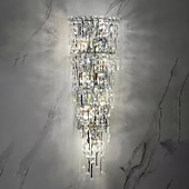 economico Luci da parete-applique da parete per interni cristallo di alta qualità k9 led soggiorno in stile nordico negozi caffè applique da parete in acciaio 110-240v