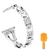 economico Cinturini per orologi Fitbit-Cinturino intelligente Compatibile con Fitbit Versa 4 Sense 2 Versa 3 Sense Versa 2 / Versa Lite / Versa SE / Versa Acciaio inossidabile Con diamantini Orologio intelligente Cinghia con lo strumento