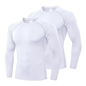 billiga aktiva t-shirts och tankar för män-Herr Kompressionströja T-shirt för jogging Långärmad Baslager Sport Sommar Elastan Andningsfunktion Snabb tork Fuktabsorberande Mjuk Kondition Gymträning Löpning Sportkläder Sportkläder Solid färg