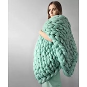 economico Coperte da letto-coperta in maglia spessa coperta in lana super spessa tessuta a mano coperta per divano coperta per maglieria coperta in filo spesso