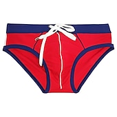 billiga Herrarnas simshorts-Herr Badkläder Badshorts Shorts Simkort Färgblock Komfort Andningsfunktion Utomhus Dagligen Utekväll Sport Hawaiisk Rubinrött Blå