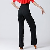 preiswerte Hose-Latein-Tanz Für den Ballsaal Hosen Pure Farbe Farbaufsatz Damen Leistung Ausbildung Hoch Spandex