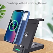お買い得  ワイヤレス充電器-ワイヤレスチャージャー ワイヤレス充電スタンド CE 高速ワイヤレス充電 3 in 1 用途 ユニバーサル