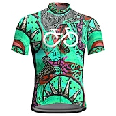 economico Maglie da uomo-Per uomo Maglia da Ciclismo Grafico Boho Manica Corta Bicicletta Maglia Top con 3 tasche posteriori Mountain Bike MTB Ciclismo su strada Asciugatura Rapida Strisce Riflettenti Tasca Posteriore