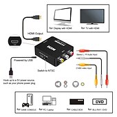 お買い得  ケーブル・ケーブルアクセサリ-rca から hdmi av から hdmi へのコンバーター 1080p ミニ rca コンポジット cvbs ビデオ オーディオ コンバーター アダプター TV/PC/ ps3/ stb/xbox vhs/vcr/ブルーレイ DVD プレーヤー用の pal/ntsc をサポート