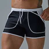 economico Costumi da Bagno per Uomini-Per uomo Costumi da bagno Pantaloncini da mare Boxer da mare Pantaloncini da bagno boxer Pantaloncini Tasche Liscio Comfort Traspirante Esterno Giornaliero Per uscire Sportivo Hawaiano Nero Rosso