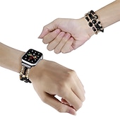 economico Cinturini per Apple Watch-Braccialetto di gioielli Compatibile con Cinturino dell&#039;Apple Watch 38mm 40mm 41mm 42mm 44mm 45mm 49mm Da donna Con perline Due toni Perline Cinturino di ricambio per iwatch Series Ultra 8 7 6 5 4 3