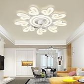 preiswerte Deckenventilator-Leuchten-LED-Deckenventilatoren dimmbar mit Fernbedienung Contral Blumendesign 20 &quot;/ 39&quot; 5/9-Köpfe Unterputz-Deckenleuchte Acryl-Lampenschirm-Kronleuchter Schlafzimmer Wohnzimmer