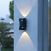 billige Vegglamper til utendørsbruk-2 stk solcellevegglampe 2 moduser belysning utendørs vanntett opp og ned lysende belysning hagedekorasjon solcellelys trappegjerde solar landskapslys