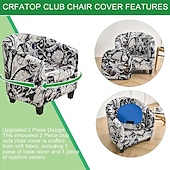 cheap Armchair Cover &amp; Armless Chair Cover-Floral Printed Club Chair Barrel Chair Slipcover Stretch Armchair Covers 1-Piece Club Tub Chair Covers Sofa Cover Couch Furniture Protector Cover  Spandex Couch Covers for Living Room