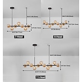 olcso Csillárok-led függőlámpa 43,5&quot; 11 lámpás földgömb kialakítás geometriai formák süllyesztett lámpák fém sputnik lineáris geometriai festett felületek modern csillárok 110-240v