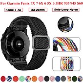 abordables Bracelets de montre Garmin-Bracelet nylon tressé 22mm 26mm pour Garmin Fenix 7 7X 6 6X Pro Epix Pro 47mm 51mm Instinct 2X Approach S70 S62 S60 Forerunner 955 945 Marq